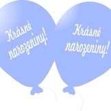 Balónek světle modrý Krásné narozeniny! 