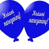 Balónek modrý Krásné narozeniny! 