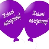 Balónek fialový Krásné narozeniny! 