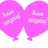 Balónek růžový Krásné narozeniny! 
