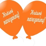 Balónek oranžový Krásné narozeniny! 