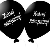 Balónek černý Krásné narozeniny! 