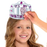 Korunka na hlavu k narozeninám s nalepovacím číslem pro holky