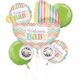 Welcome Baby - balónková výzdoba pro oslavu narození miminka - balónky sada 5 ks