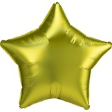 Balónek hvězda foliová satén žlutá 42 cm