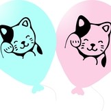 Kočička balónky 6 ks 27 cm