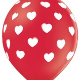 Balónky červené srdíčka 6 ks 30 cm  