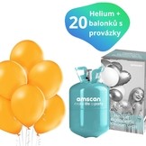 Helium sada + balónky 20 ks oranžové 