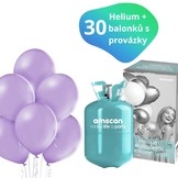 Helium sada + balónky 30 ks světle fialové
