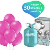Helium sada + balónky 30 ks růžové