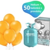 Helium sada + balónky 50 ks oranžové