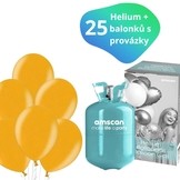 Helium sada + balónky zlaté metalické