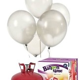 Helium Balloon time + balónky bílé 50ks 