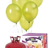 Helium Balloon time + balónky světle zelené 50ks