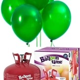 Helium Balloon time + balónky zelené 50ks