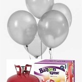 Helium Balloon time + balónky stříbrné metalické