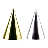 Čepičky zlaté a stříbrné metalické 4 ks, 17 cm 