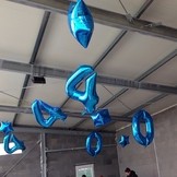 Balónky fóliové narozeniny číslo 4 modré 86cm