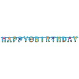 Girlanda Happy Birthday Baby Shark - narozeninový nápis 180 cm x 13,5 cm