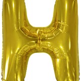 Písmeno H zlatý foliový balónek 86 cm