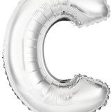 Písmena C stříbrné foliové balónky 29,5 cm x 40 cm