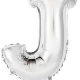 Písmeno J stříbrný balónek 29,5 cm x 40 cm