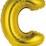 Písmeno C zlatý balónek 29,5 cm x 40 cm