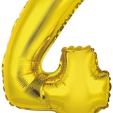 Balónek foliový narozeniny číslo 4 zlatý 35 cm