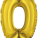 Balónek foliový narozeniny číslo 0 zlatý 35cm x 25cm