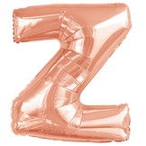 Písmeno Z růžovo-zlaté foliový balónek 86 cm