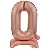 Balónek fóliový narozeniny číslo 0 růžovo-zlaté 38 cm