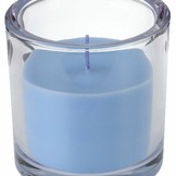 Svíčka ve skle Elegant světle modrá 10/10 cm