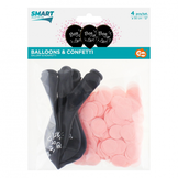 Balónky kluk nebo holka, růžové konfety 4 ks 30 cm 