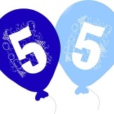 Balonky narozeniny 5ks s číslem 5 pro kluky