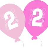 Balonky narozeniny 5ks s číslem 2 pro holky