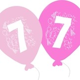 Balonky narozeniny 5ks s číslem 7 pro holky