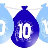 Nafukovací narozeninové balónky modré 10