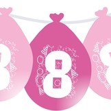 Narozeninové růžové balónky s číslem 8