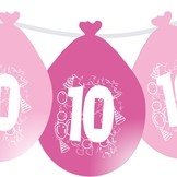 Nafukovací růžové balónky s číslem 10