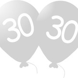 Narozeninové balónky 30 stříbrné 5 ks