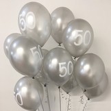 Narozeninové balónky 50 stříbrné 