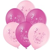 Balónky 2.narozeniny růžový slon 6 ks