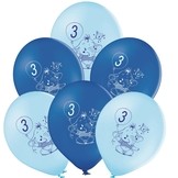 Balónky 3.narozeniny modrý slon 6 ks