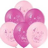 Balónky 4.narozeniny růžový slon 6 ks
