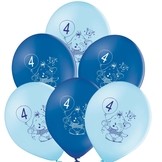 Balónky 4.narozeniny modrý slon 6 ks