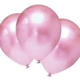 Balónky chromové světlerůžové 6 ks 30 cm