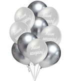 Krásné narozeniny balónky stříbrné 10 ks 30 cm mix