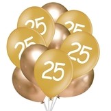Balónky 25 narozeniny zlaté 10 ks 30 cm mix