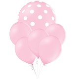 Balónky puntíky set růžový