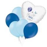 Set 2.narozeniny modrý slon srdce foliový balónek